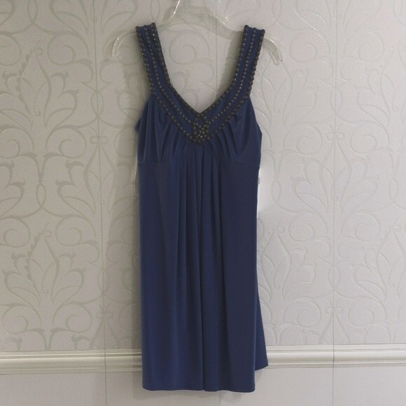 NWT Decode 1.8 Blue Cocktail Dress, Detail on the Bodice and Straps, Size S - Picture 3 of 11